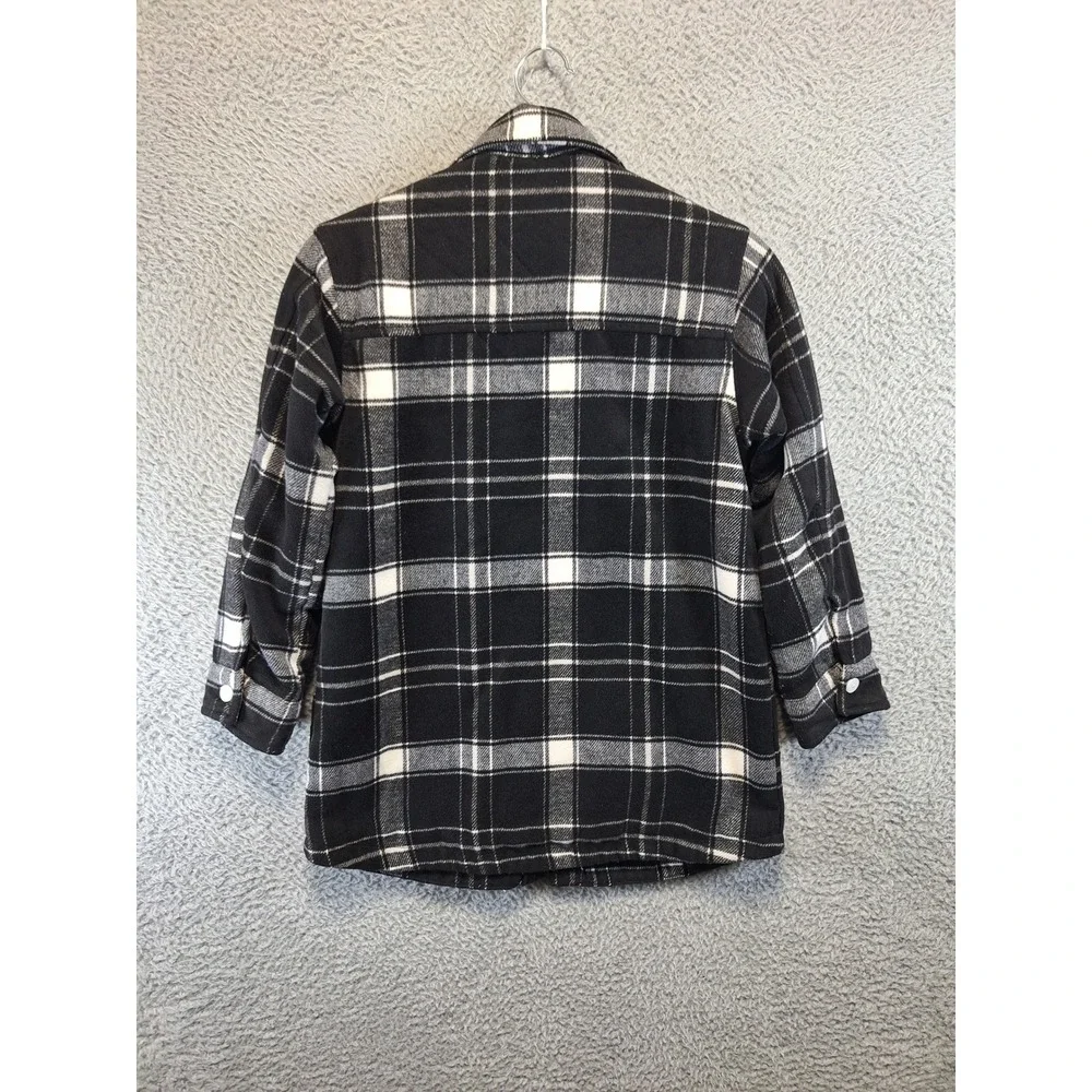 Art‎ Class Shacket Boys S Black White Plaid Lined Flannel Shirt Jacket Cozy